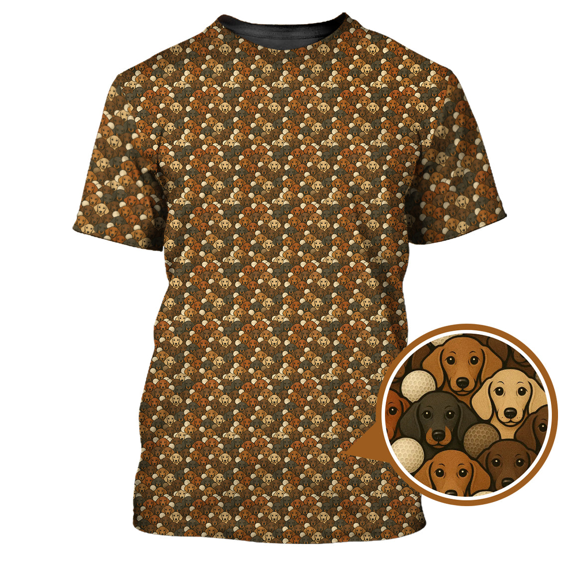 Funny Dachshund Golf Shirt For Dog Lovers, Dachshund Dog Pattern Golf Shirt, Golf Gift For Women's