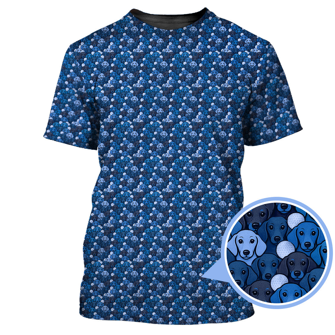 Dachshund Dog Pattern Golf Shirt With Navy Color , Funny Dachshund Golf Shirt For Women, Golf Gift For Dog Lover