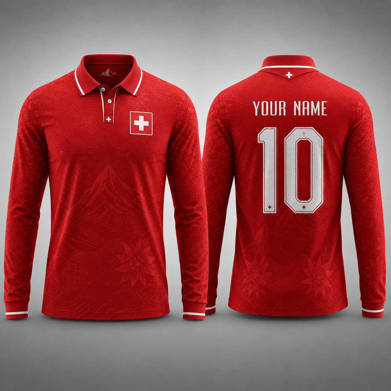 Switzerland Fooball Shirt, Swiss Alps V-Neck For Men Football Lover, Soccer Fan Father's Day Presents