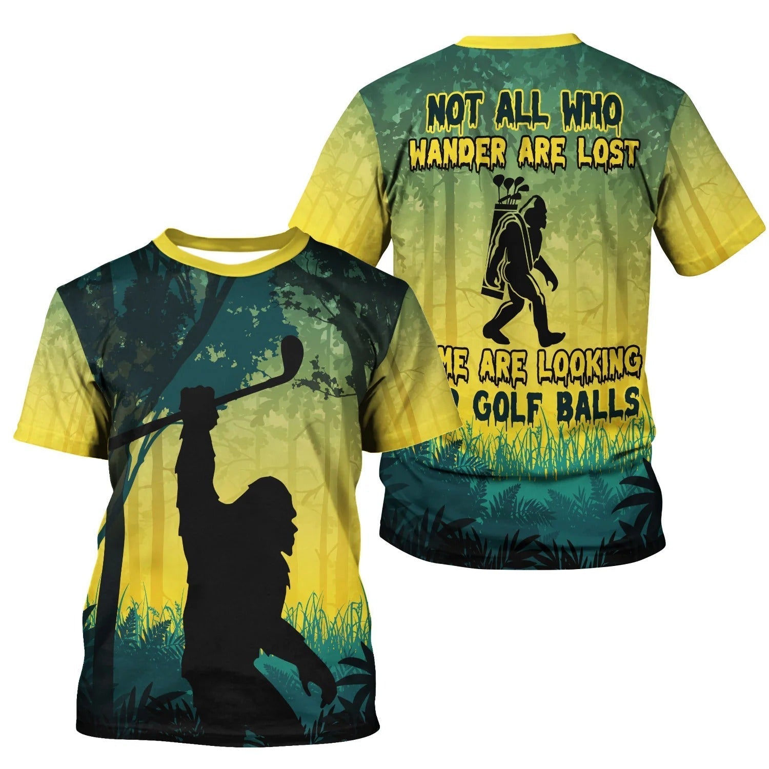 Not All Who Wander Are Lost Bigfoot Women's Golf Polo ShirtFunny Golf Shirt, Fun Golf Shirt For Women