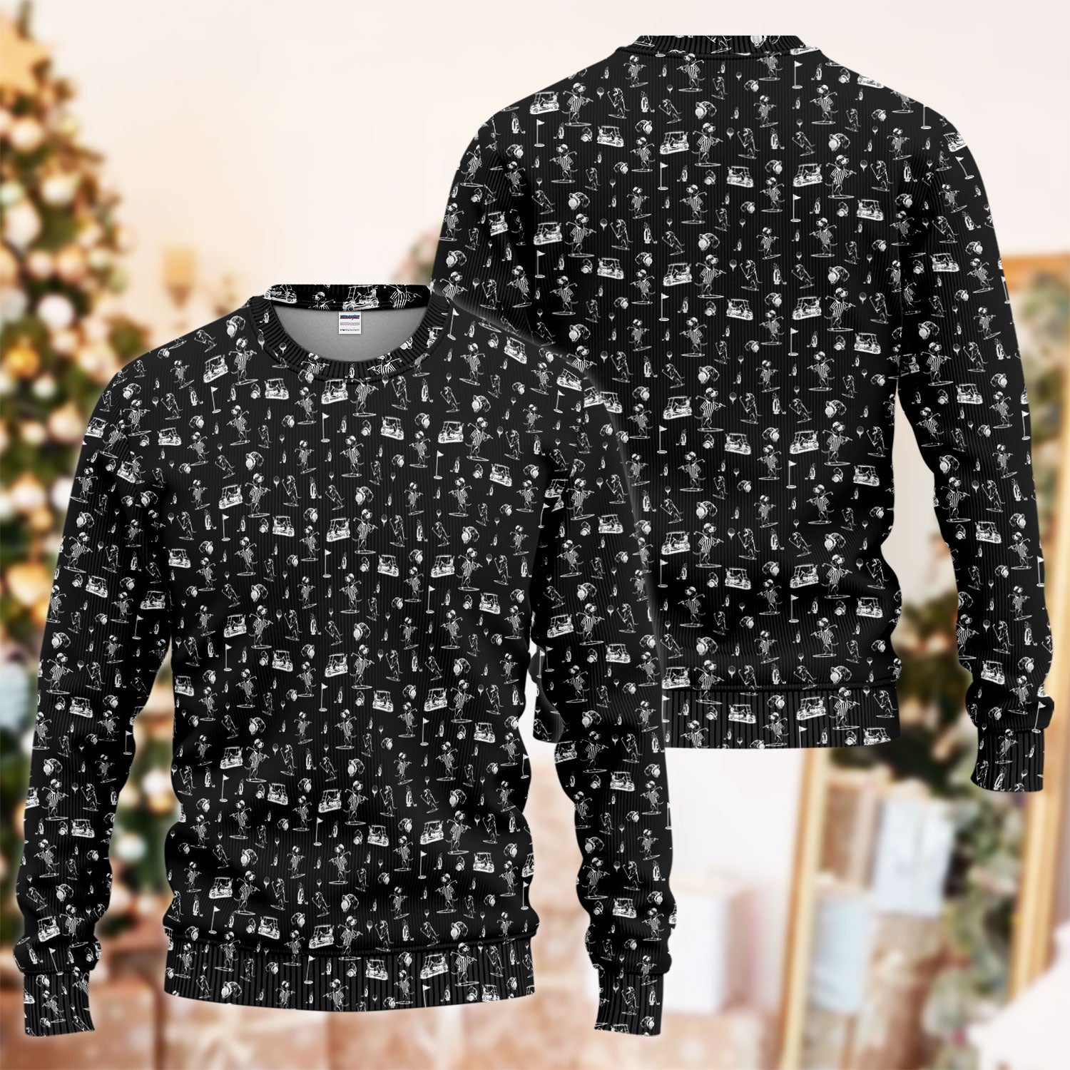 Dachshund Pattern Golf Ugly Sweater, Crazy Wiener Dog Golf Sweater, Golf Gift For Dogs Lover
