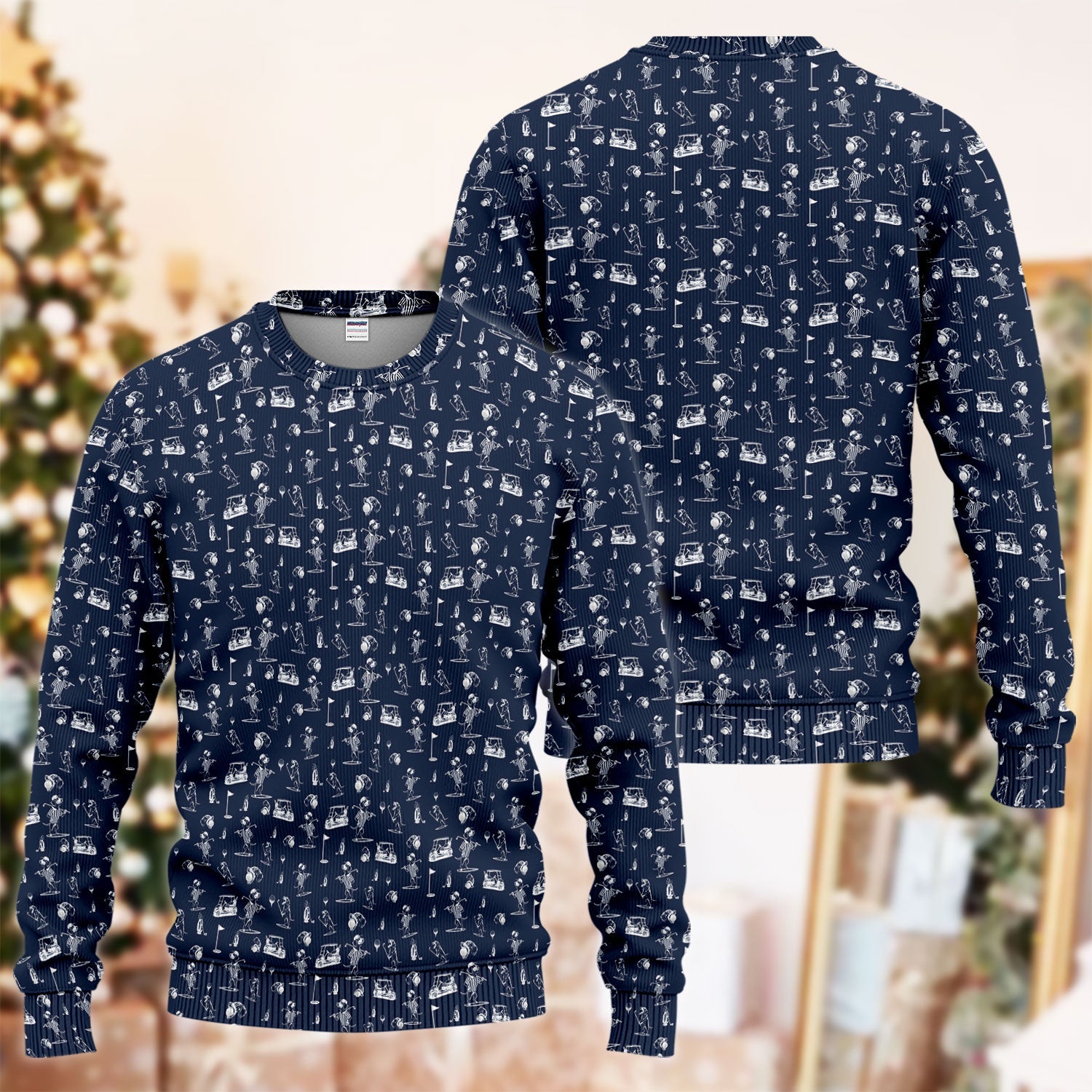 Dachshund Pattern Golf Ugly Sweater, Crazy Wiener Dog Golf Sweater, Golf Gift For Dogs Lover