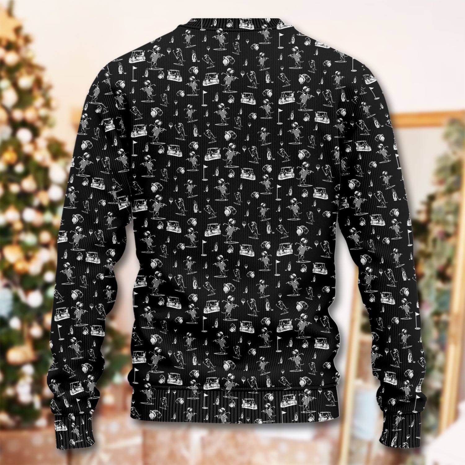 Dachshund Pattern Golf Ugly Sweater, Crazy Wiener Dog Golf Sweater, Golf Gift For Dogs Lover