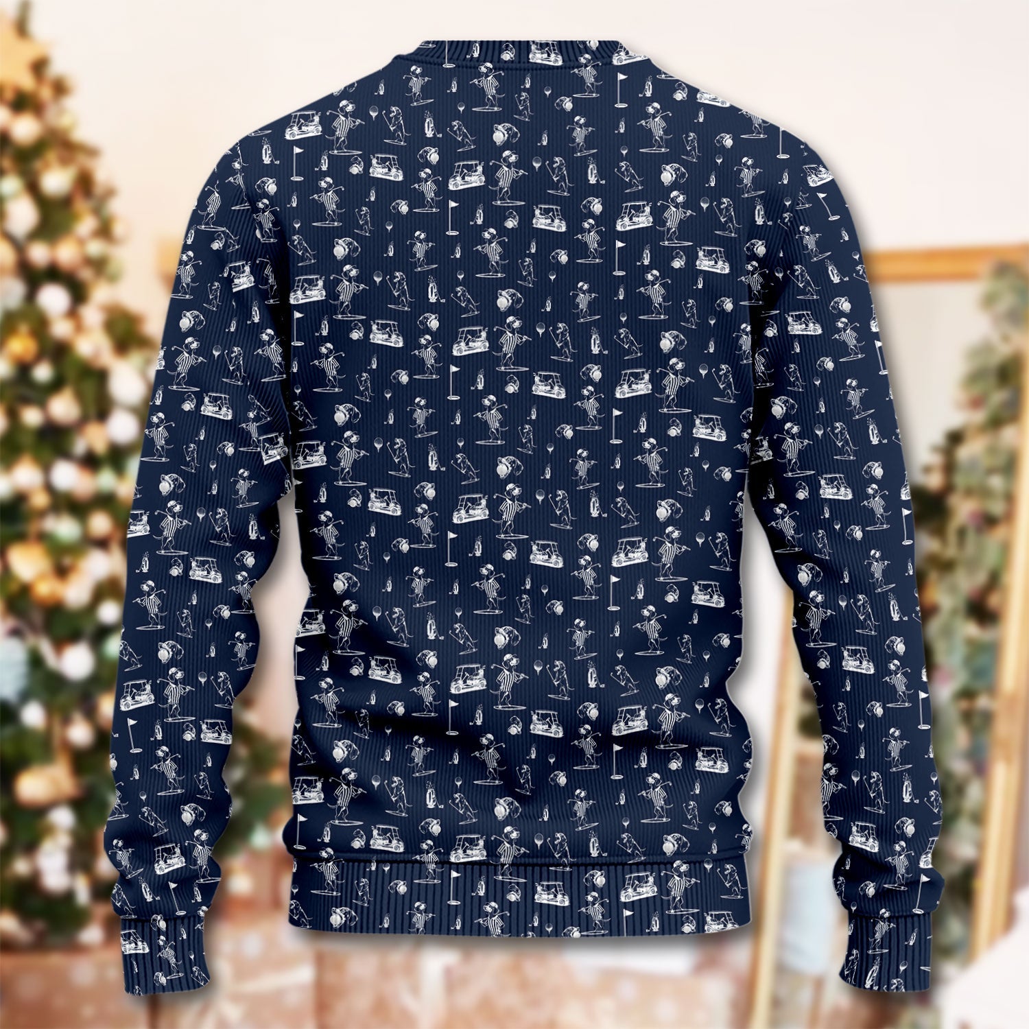 Dachshund Pattern Golf Ugly Sweater, Crazy Wiener Dog Golf Sweater, Golf Gift For Dogs Lover