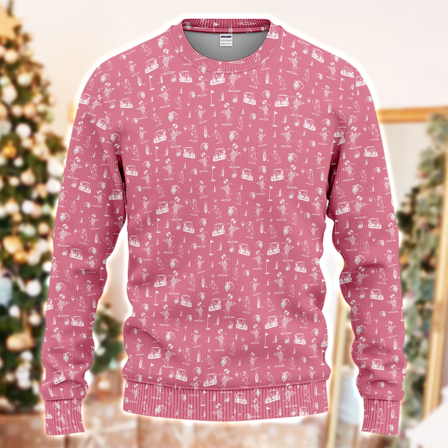 Dachshund Pattern Golf Ugly Sweater, Crazy Wiener Dog Golf Sweater, Golf Gift For Dogs Lover