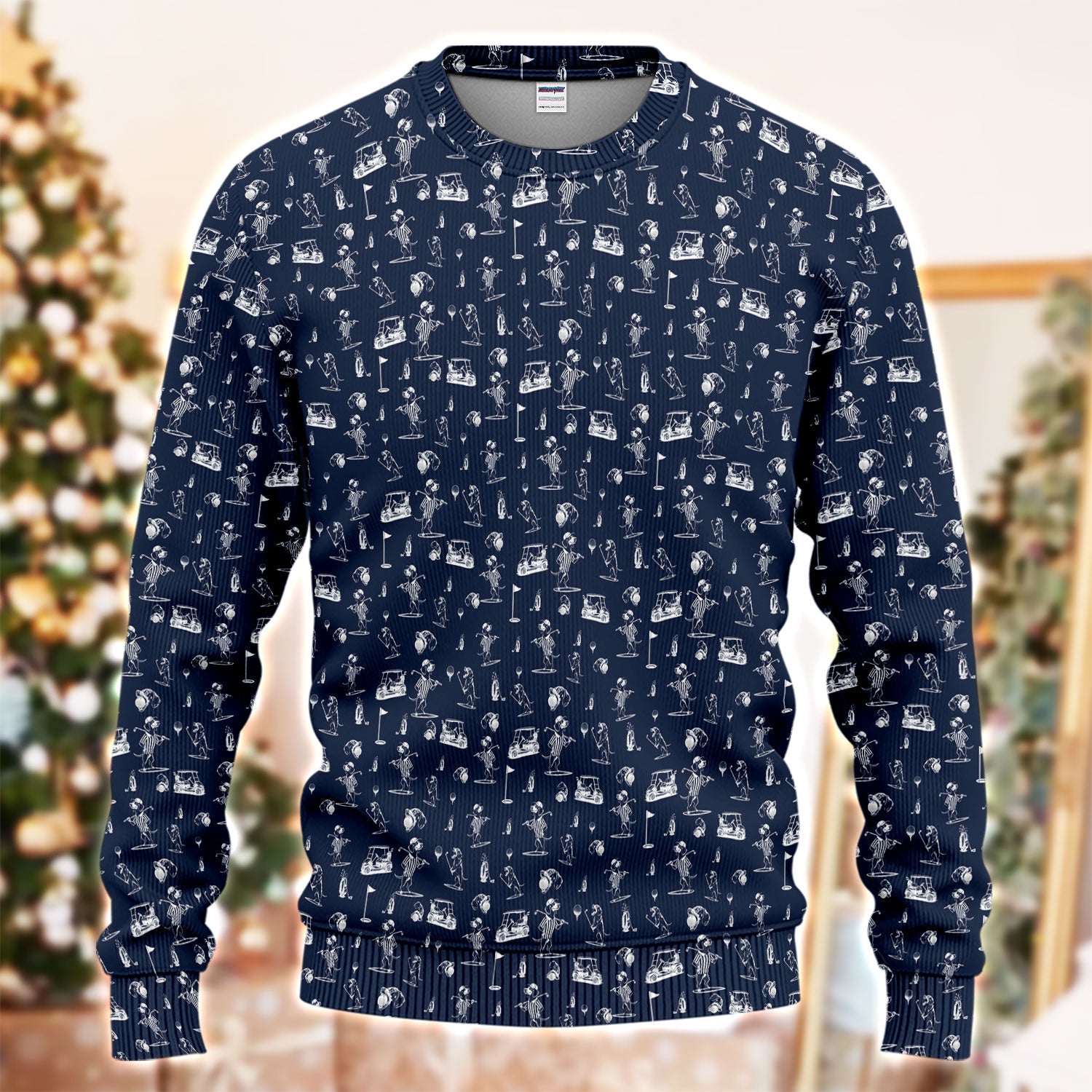 Dachshund Pattern Golf Ugly Sweater, Crazy Wiener Dog Golf Sweater, Golf Gift For Dogs Lover