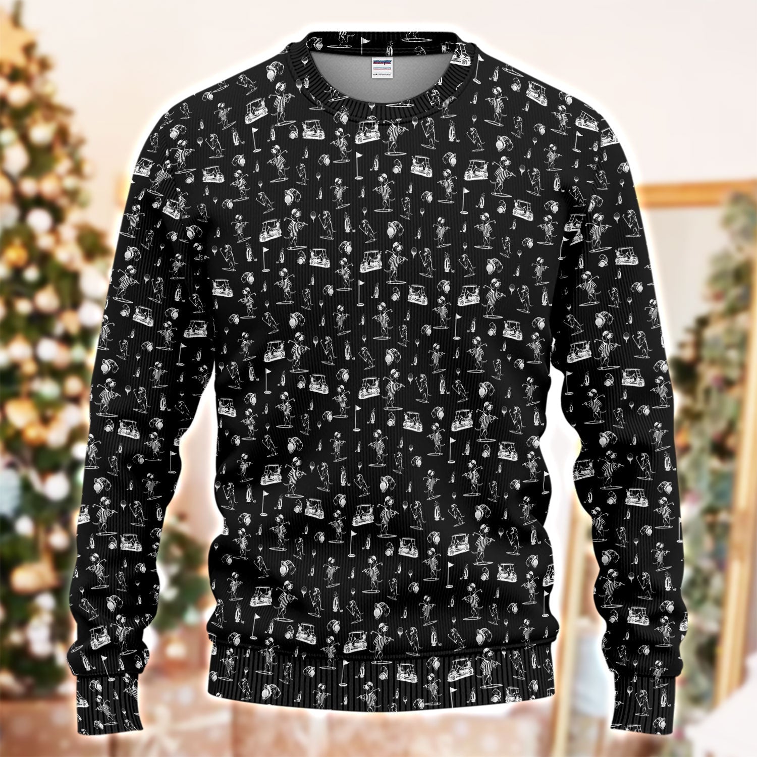 Dachshund Pattern Golf Ugly Sweater, Crazy Wiener Dog Golf Sweater, Golf Gift For Dogs Lover