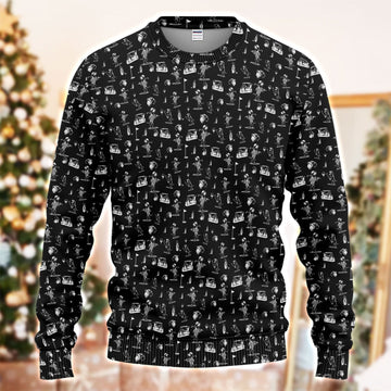 Dachshund Pattern Golf Ugly Sweater, Crazy Wiener Dog Golf Sweater, Golf Gift For Dogs Lover