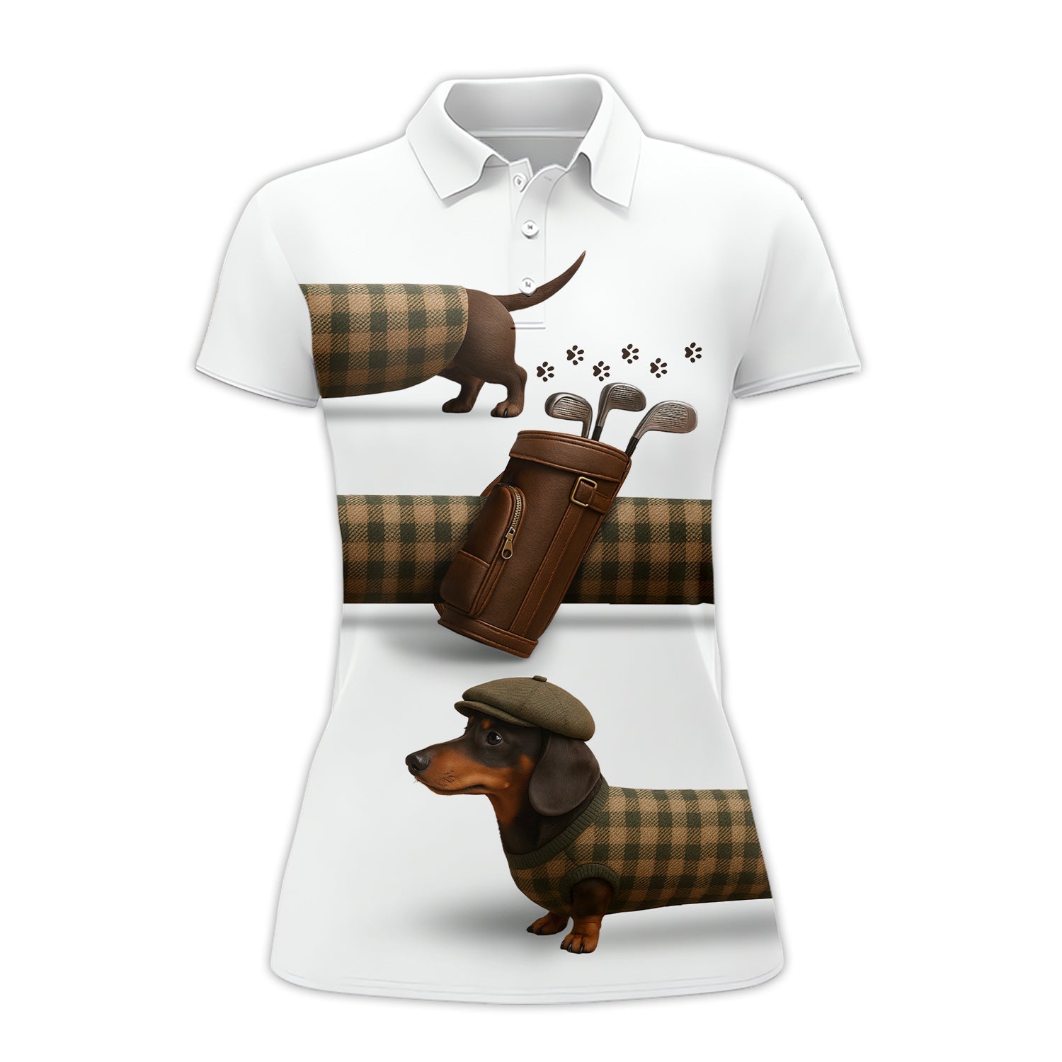 Dachshund Golf Shirt For Golfer, Funny Golf Shirt, Crazy Golf Shirt For Men