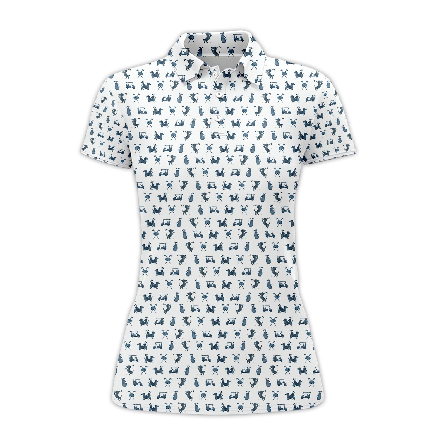 Dachshund Golf Shirt For Golfer, Funny Pattern Golf Shirt, Dog Golf Shirt, Golf Gift For Men