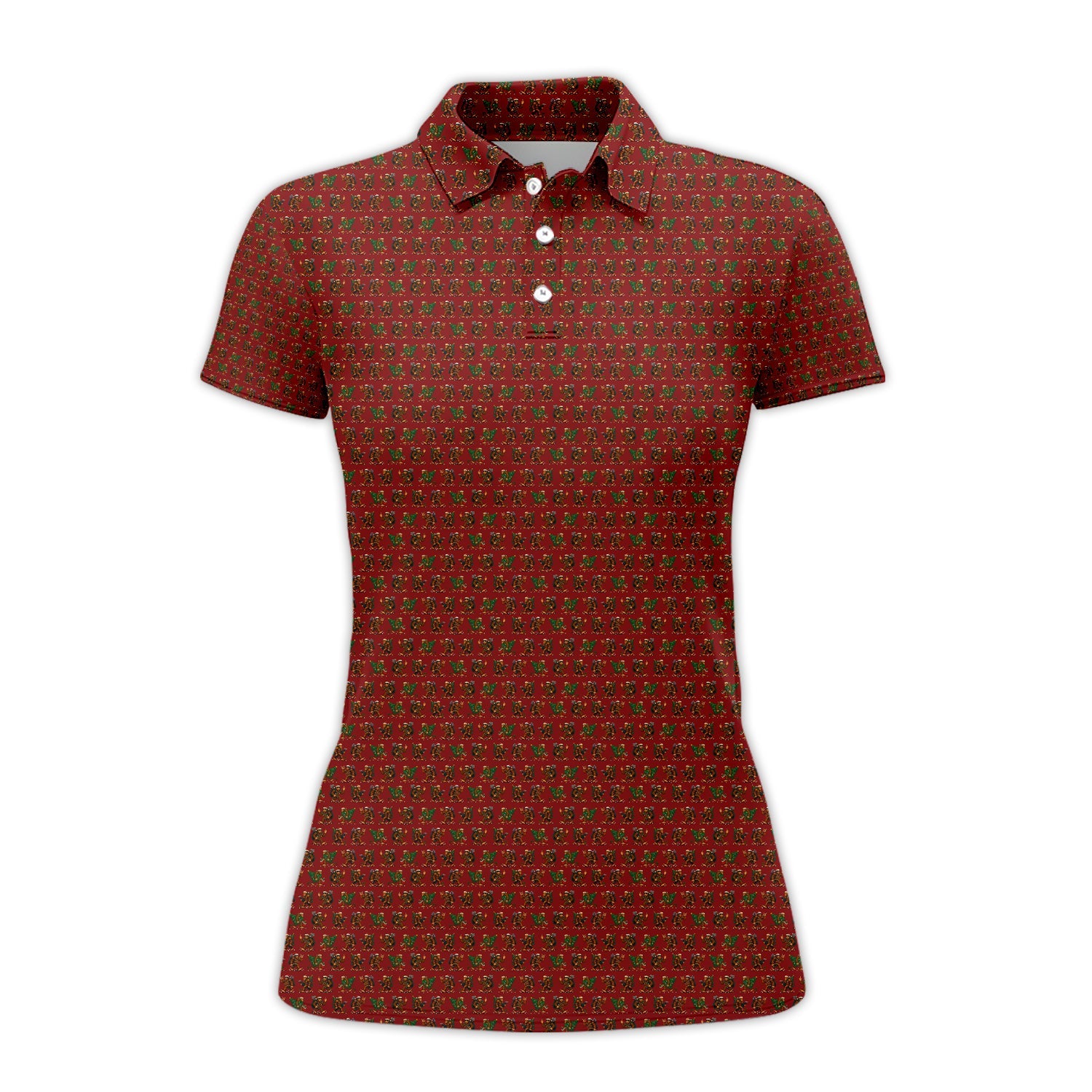 Funny Pattern Golf Shirt For Men, Bigfoot Golf Shirt, Christmas Golf Shirt For Golfer