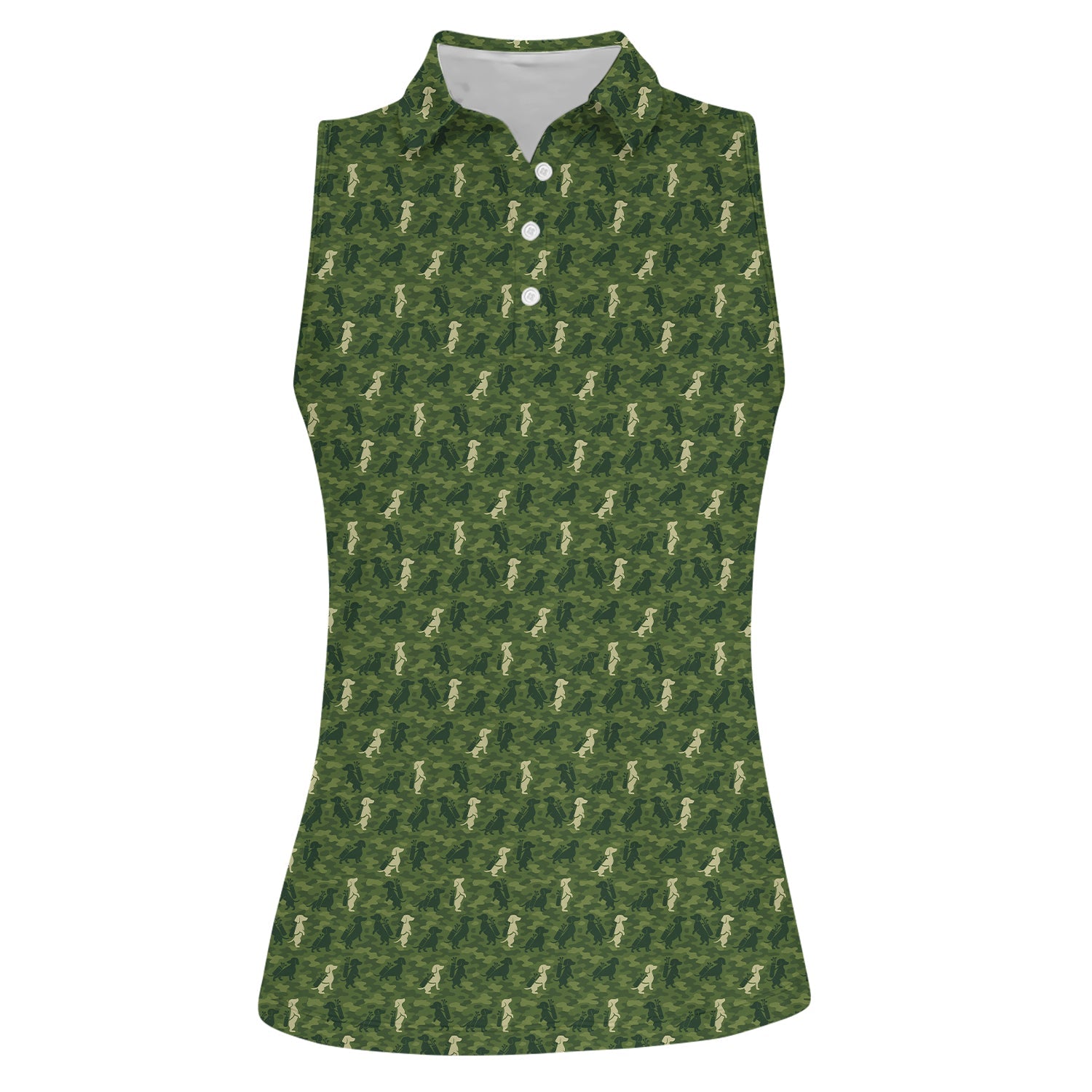 Dachshund Golf Shirt For Golfer, Funny Camo Dog Pattern Golf Shirt, Crazy Golf Shirt For Women