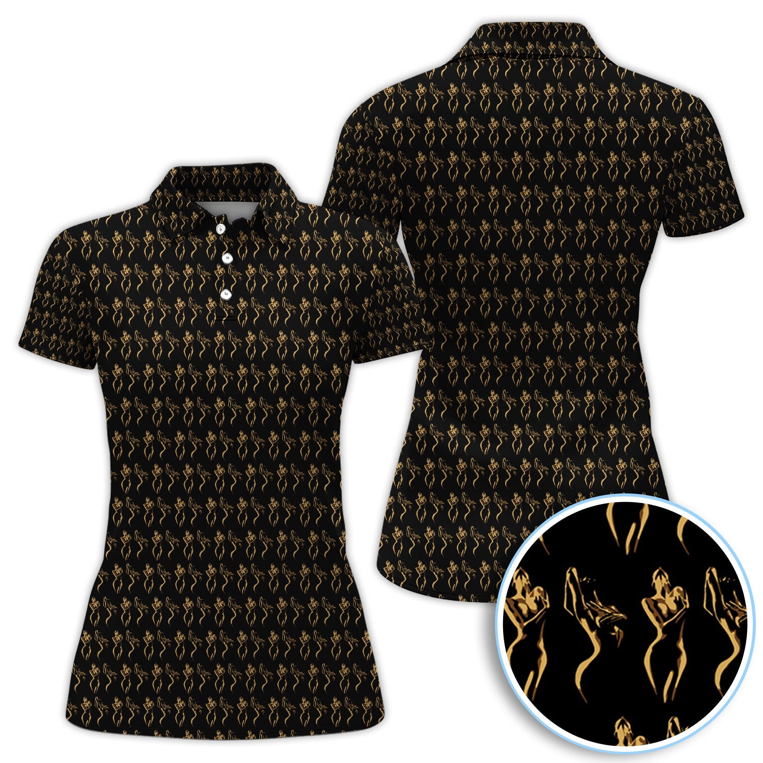 Sexy Pattern Golf Polos, Crazy Golf Shirt For Golfer, Golf Gift For Men