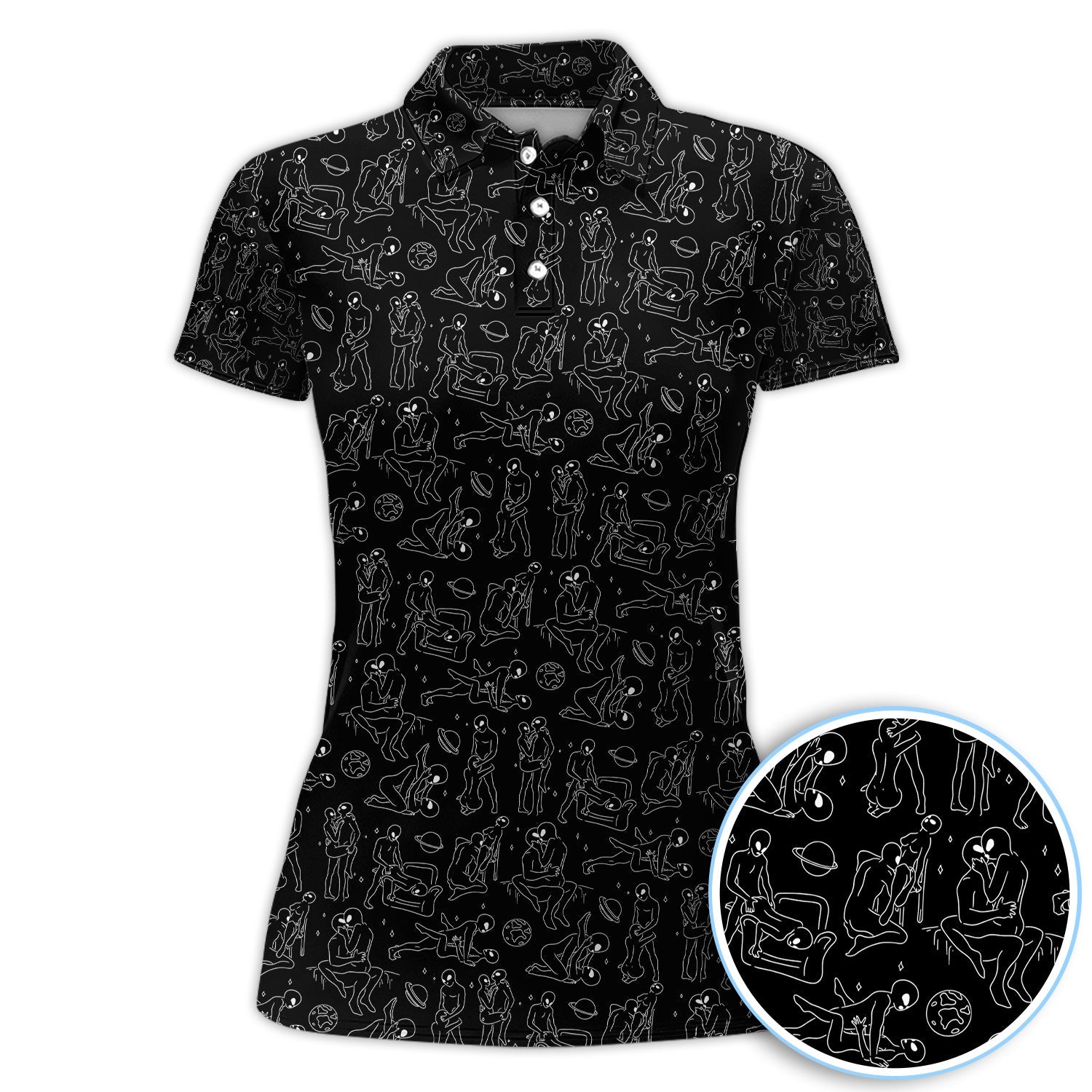 Minimalist Line Art Human Pattern Golf Polos, Funny Golf Shirt For Men, Crazy Golf Gift For Golfer