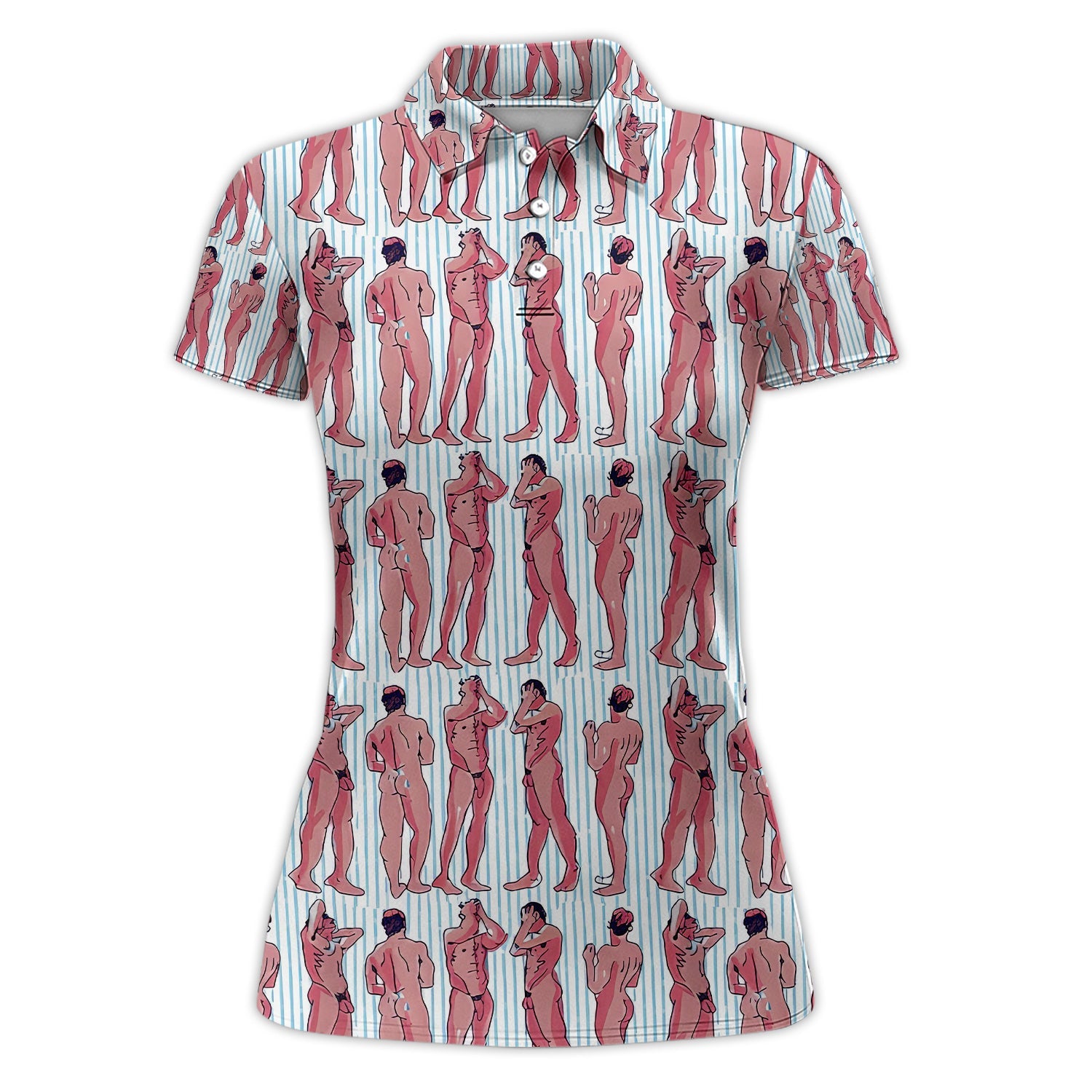 Abstract Figure Pattern Golf Polos, Crazy Modern Artistic Golf Shirt For Men, Golf Gift For Golfer