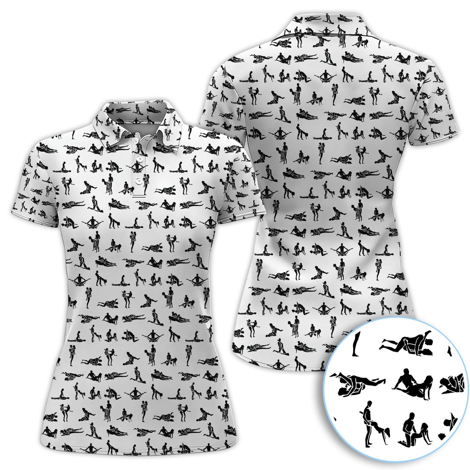 Naughty Couple Golf Polos For Golfer, Sexy Pattern Golf Shirt, Golf Gift For Men