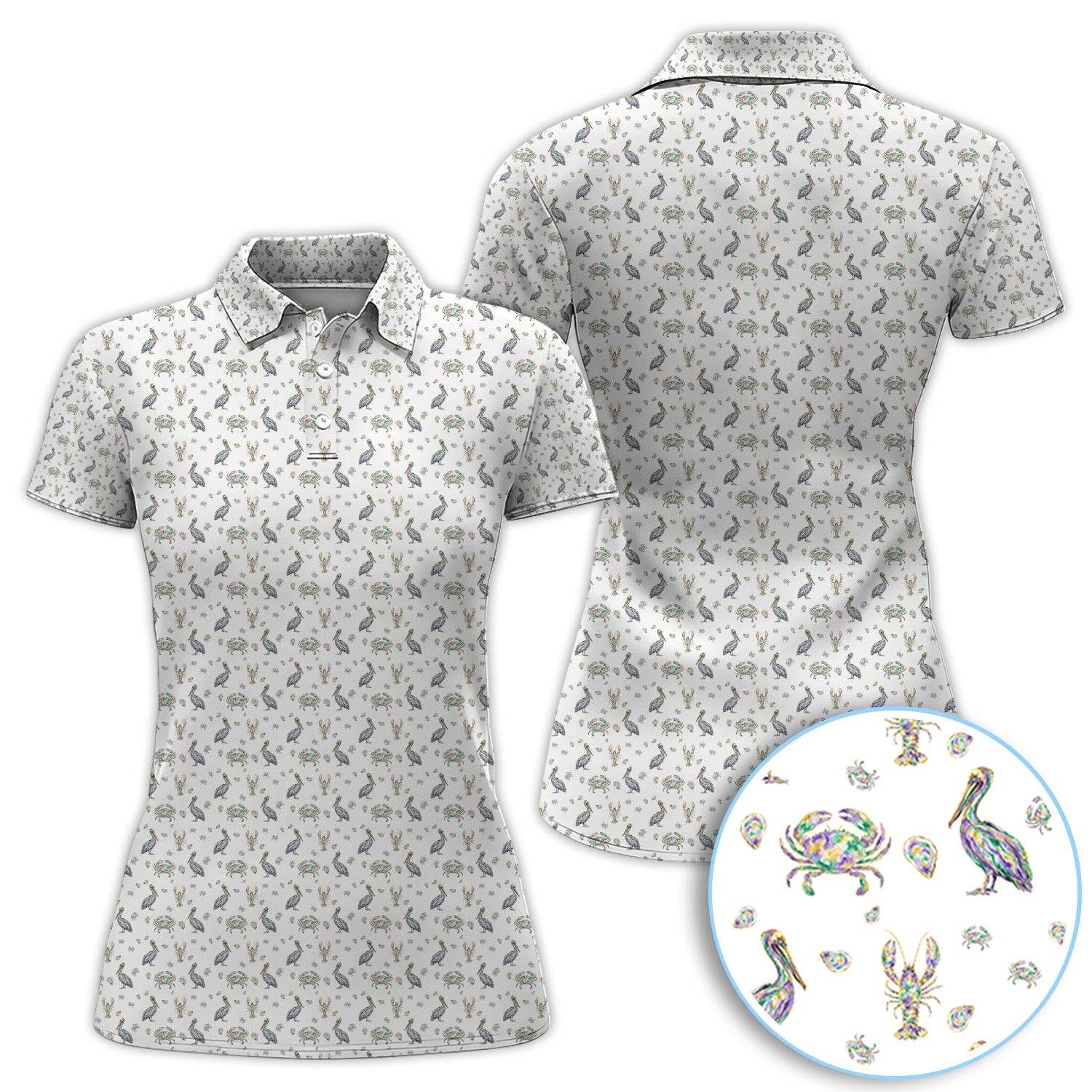 Crazy Mardi Gras Golf Polos For Golfer, Funny Holiday Pattern Golf Shirt, Golf Gift For Men
