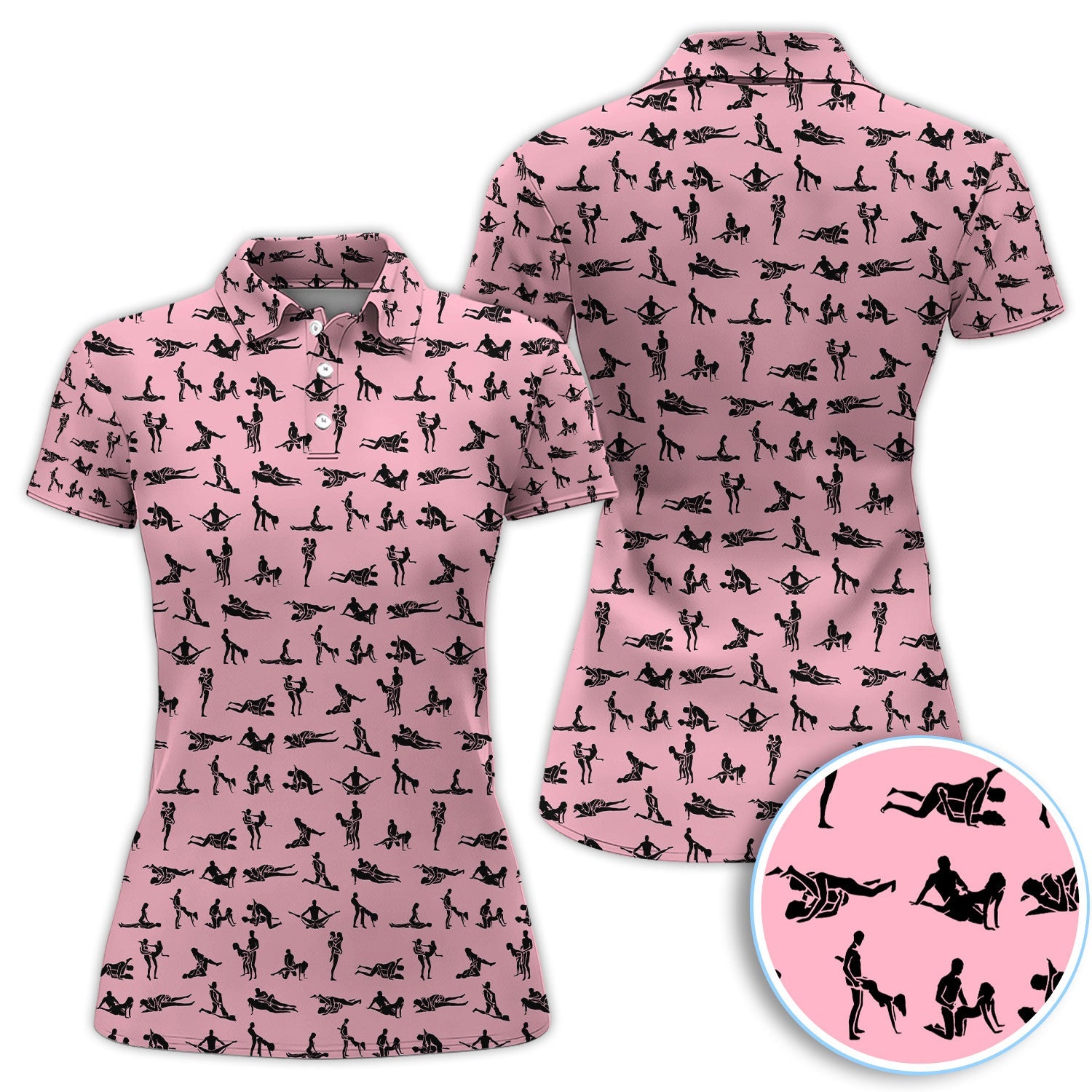 Naughty Couple Golf Polos For Golfer, Sexy Pattern Golf Shirt, Golf Gift For Men