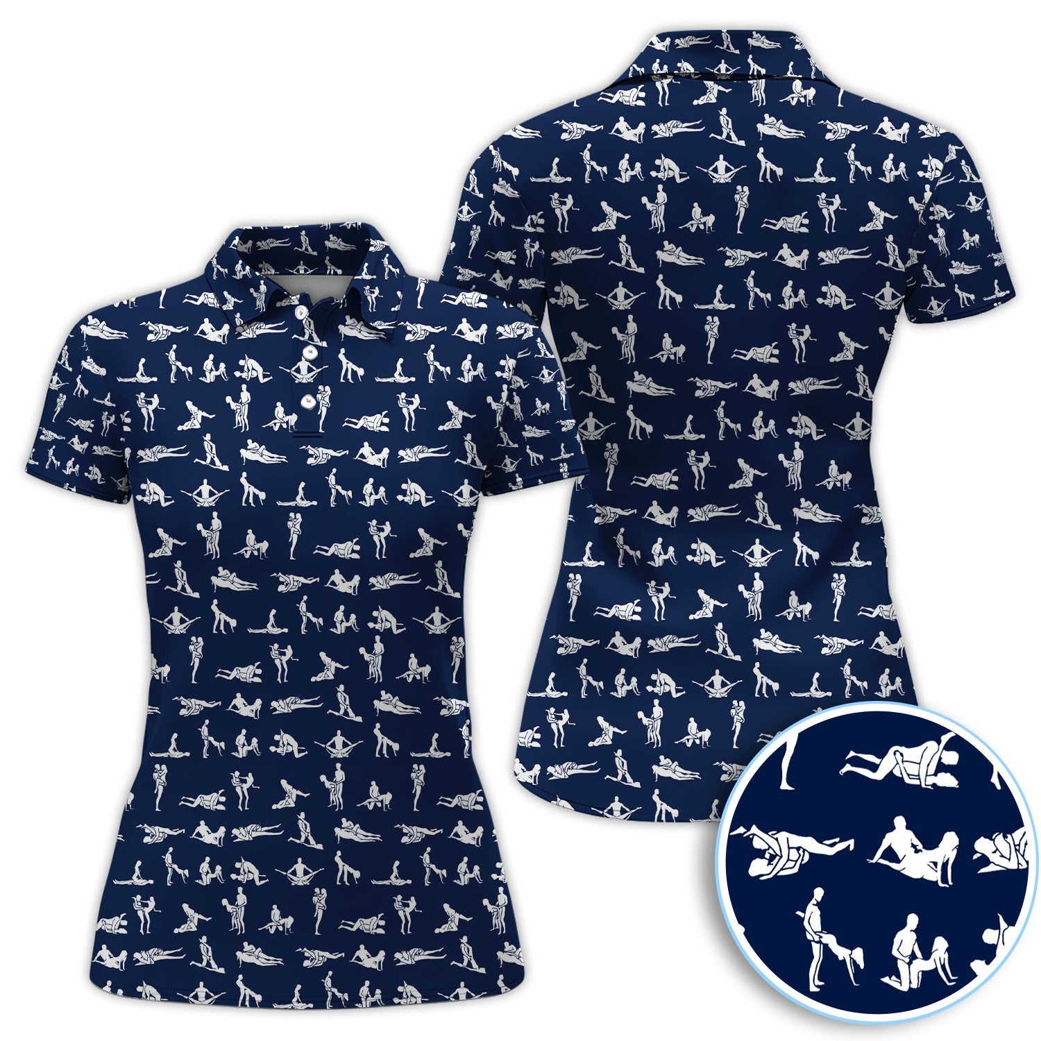 Naughty Couple Golf Polos For Golfer, Sexy Pattern Golf Shirt, Golf Gift For Men