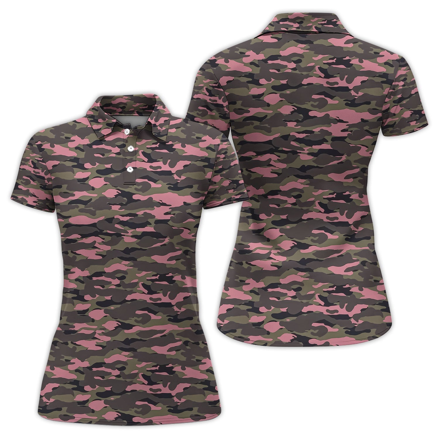 Pink Camo Pattern Golf Shirt, Crazy Golf Polos For Golfer, Men Golf Gift