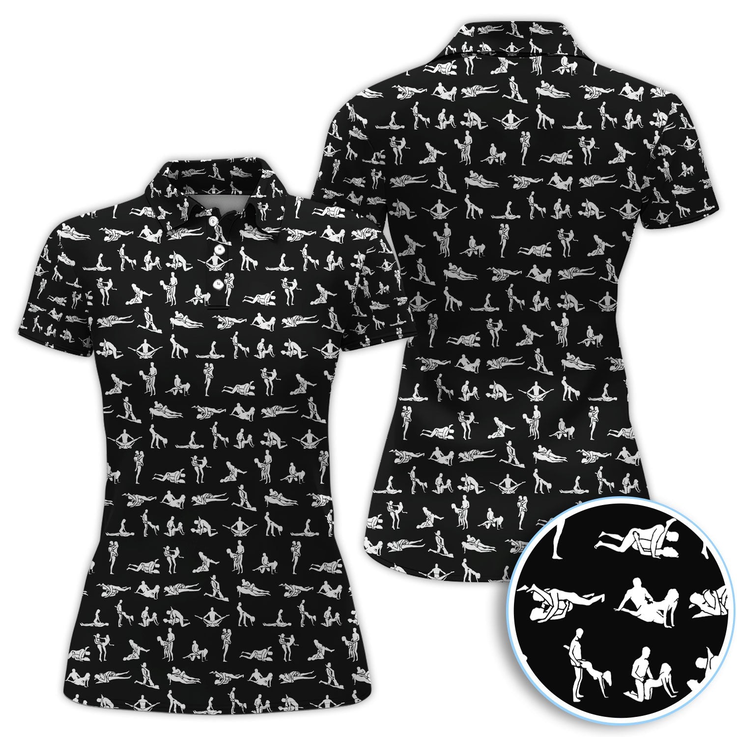 Naughty Couple Golf Polos For Golfer, Sexy Pattern Golf Shirt, Golf Gift For Men