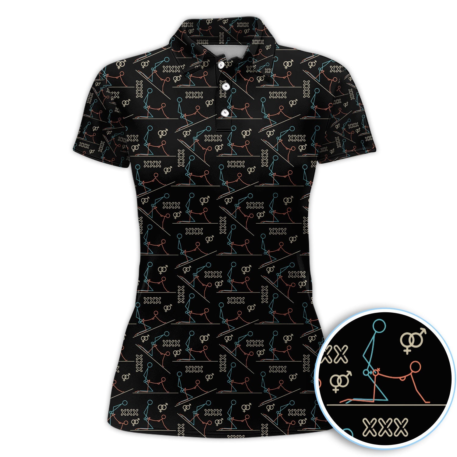 Abstract Line Art Pattern Golf Polos, Sexy Golf Shirt For Golfer, Golf Gift For Men