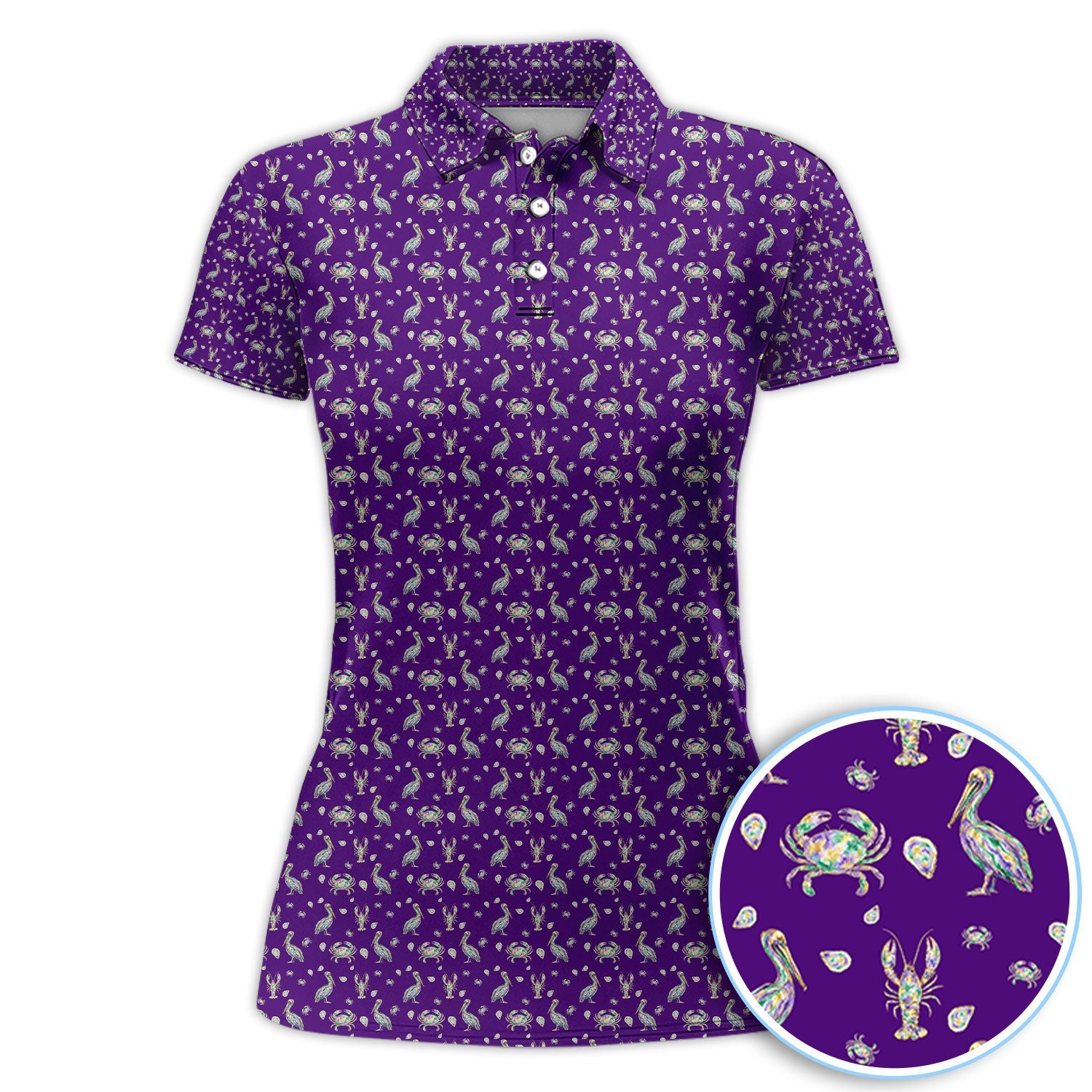 Crazy Mardi Gras Golf Polos For Golfer, Funny Holiday Pattern Golf Shirt, Golf Gift For Men