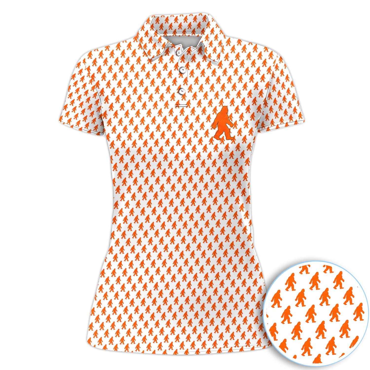 Bigfoot Golf Pattern Shirt, Sasquatch Golf Polo Shirt For Men, Golfer Gift