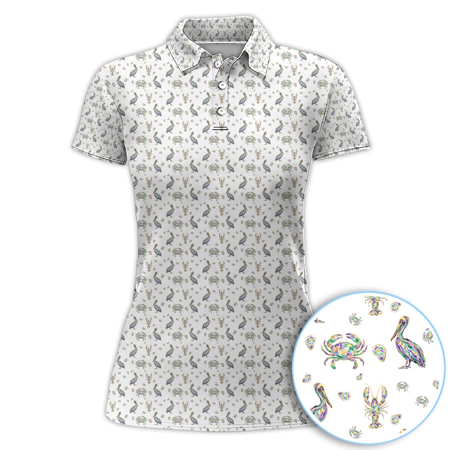 Crazy Mardi Gras Golf Polos For Golfer, Funny Holiday Pattern Golf Shirt, Golf Gift For Men