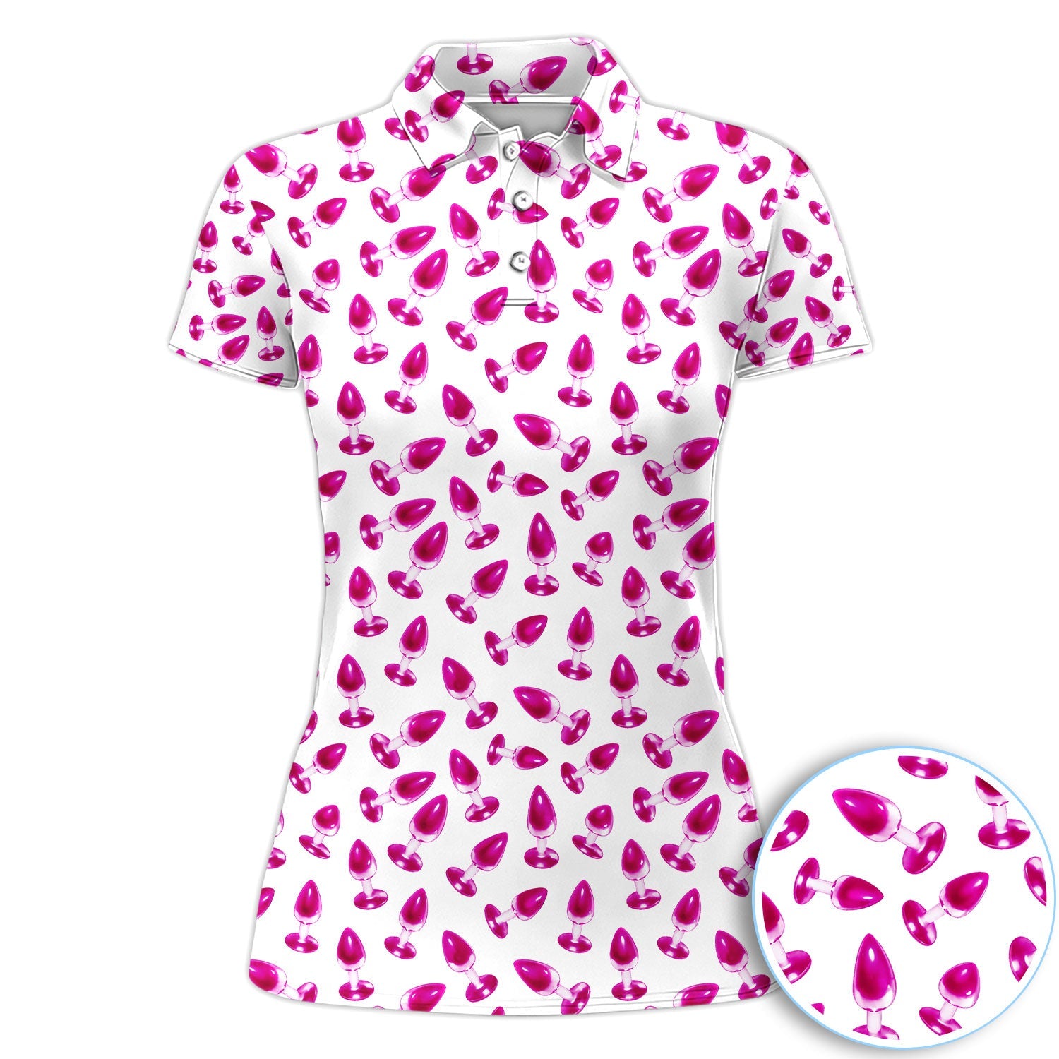 Funny Pink Plug Pattern Shirt, Adult Humor Golf Shirt For Women, Bachelor Party Gift