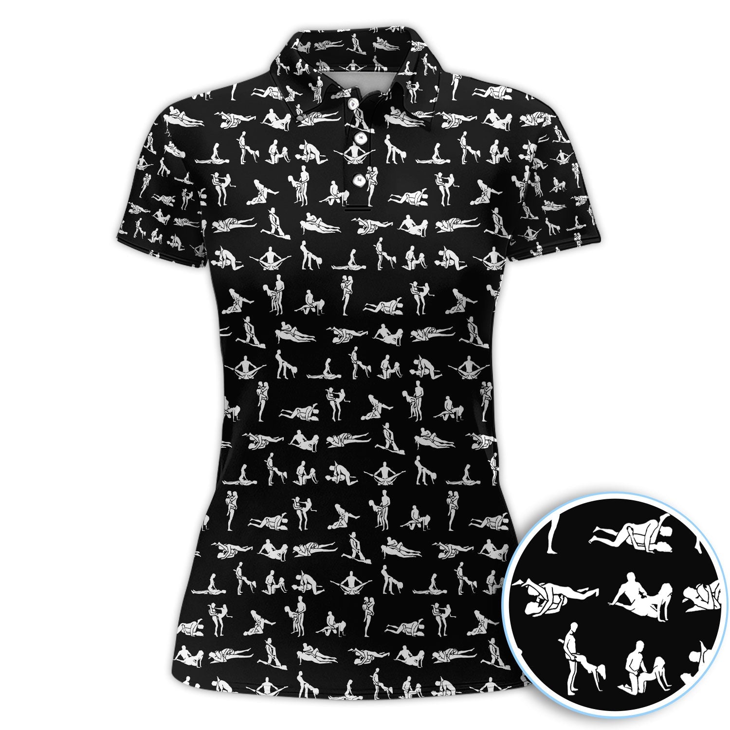 Naughty Couple Golf Polos For Golfer, Sexy Pattern Golf Shirt, Golf Gift For Men