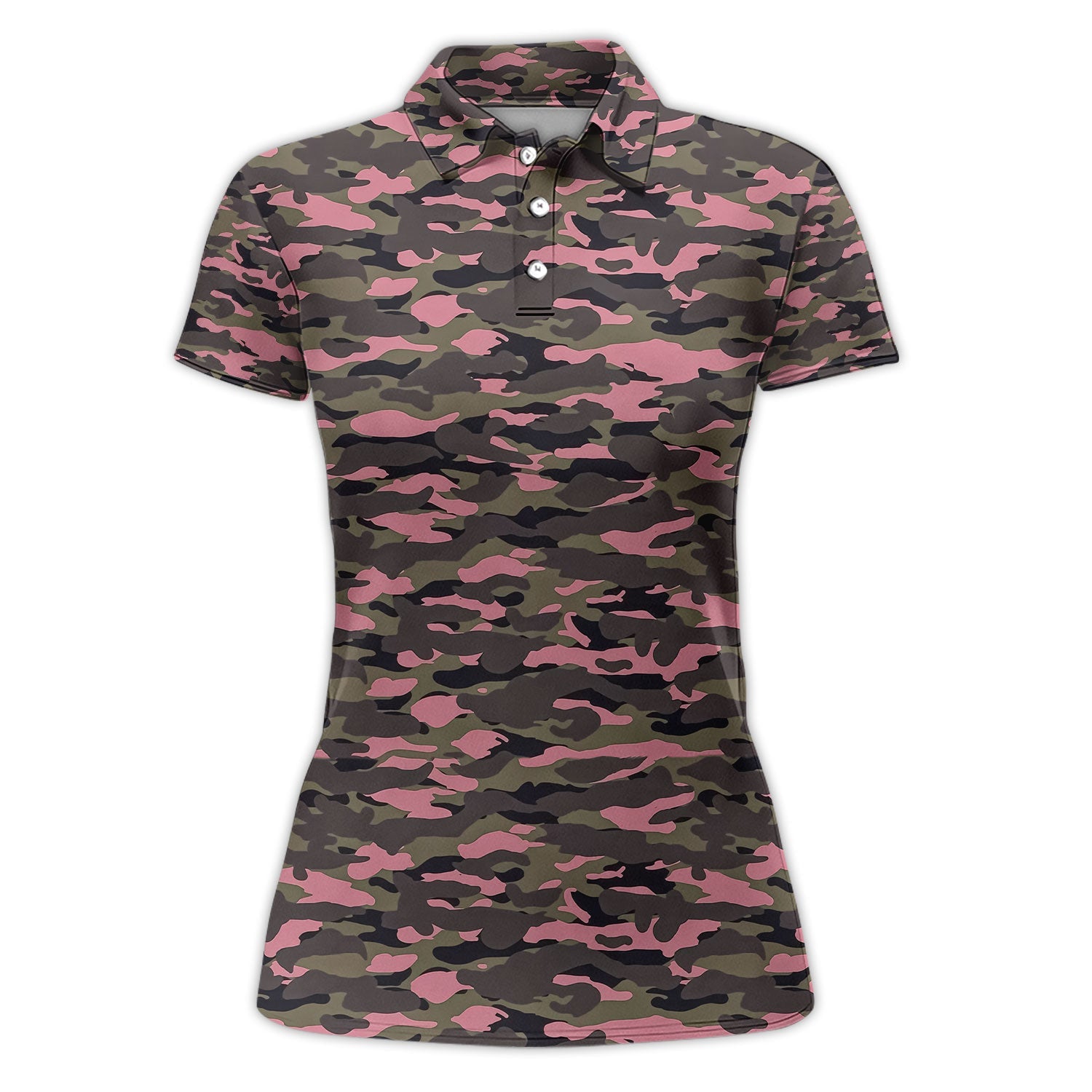 Pink Camo Pattern Golf Shirt, Crazy Golf Polos For Golfer, Men Golf Gift