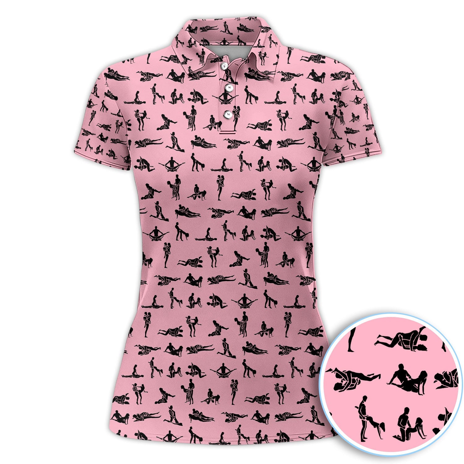 Naughty Couple Golf Polos For Golfer, Sexy Pattern Golf Shirt, Golf Gift For Men