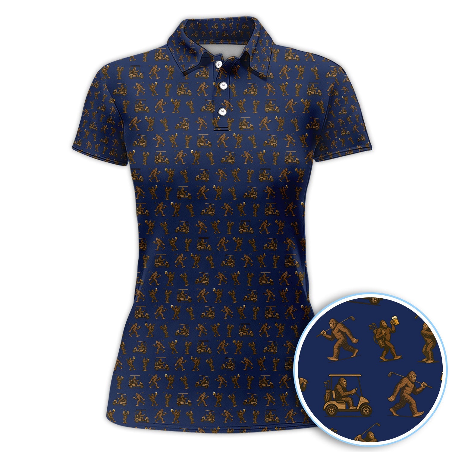 Crazy Golf Pattern Shirt, Bigfoot Golf Shirt For Men, Golf Gift For Golfer
