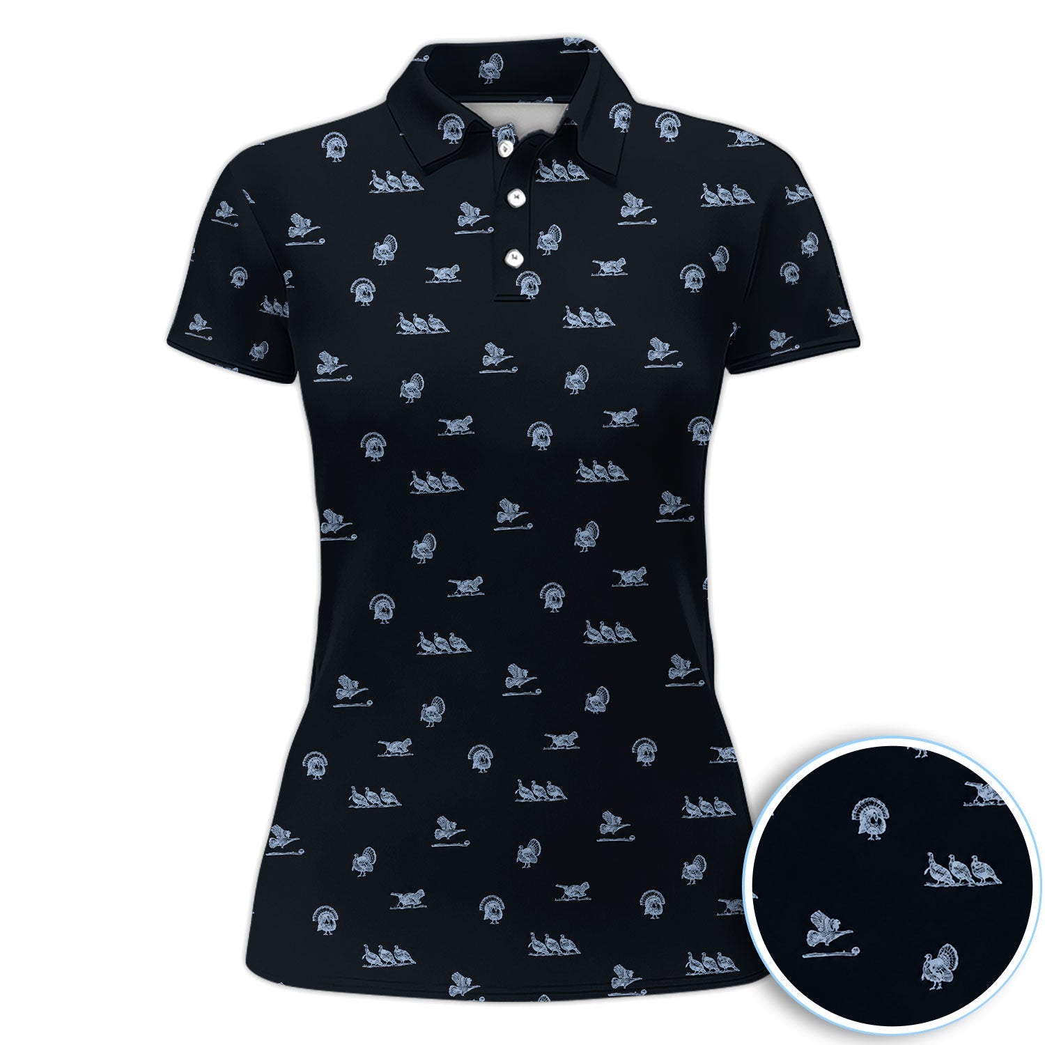 Vintage Turkey Hunting Golf Pattern Shirt, Wild Turkey Camo Golf Shirt For Men, Hunter Gift