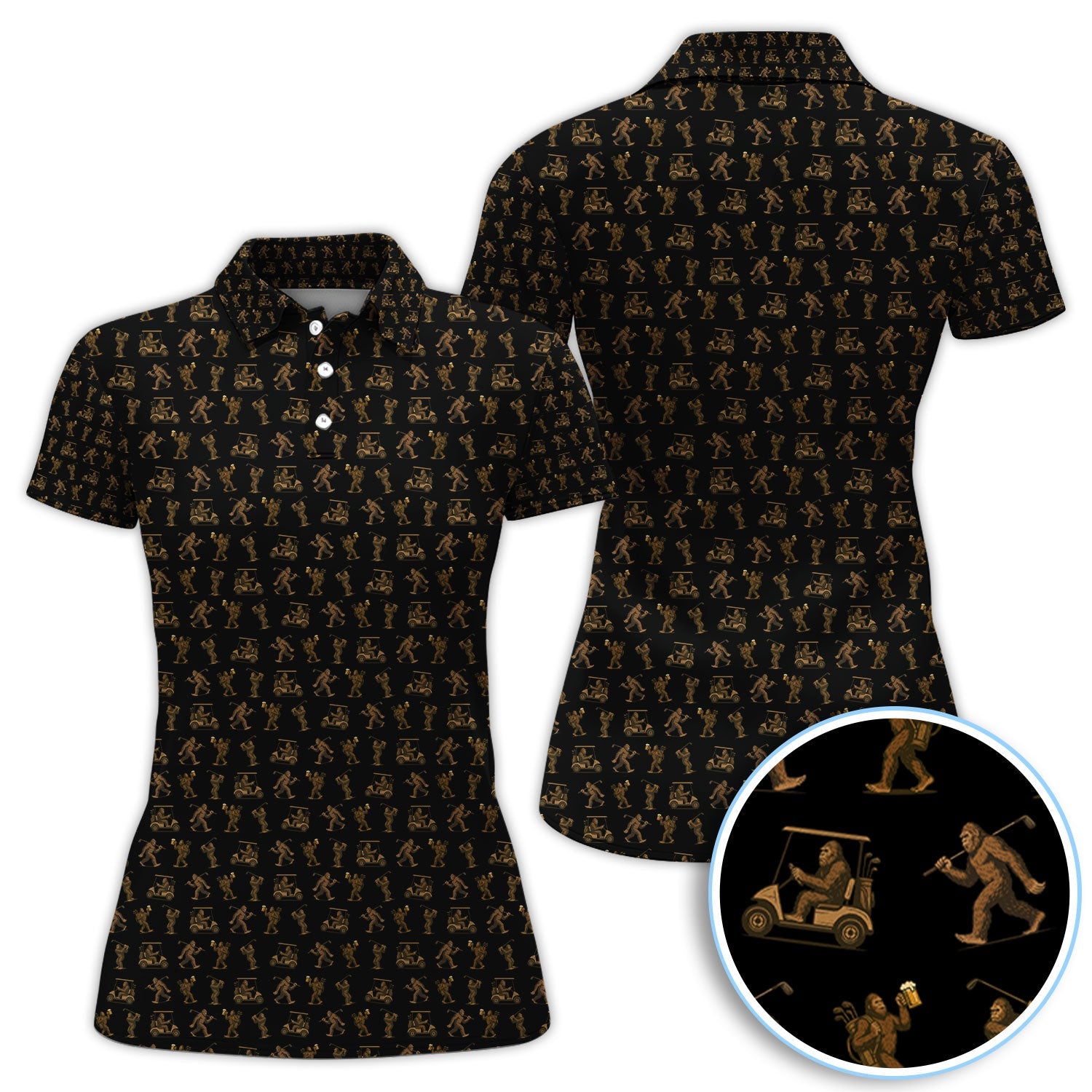 Crazy Golf Pattern Shirt, Bigfoot Golf Shirt For Men, Golf Gift For Golfer