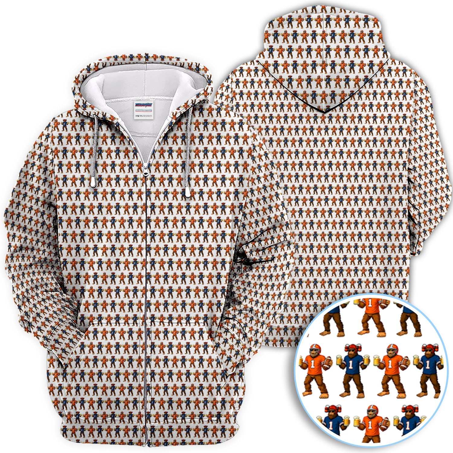 Bigfoot And Beer Pattern Golf Shirt, Sasquatch Golf Polos For Golfer, Golf Gift For Men