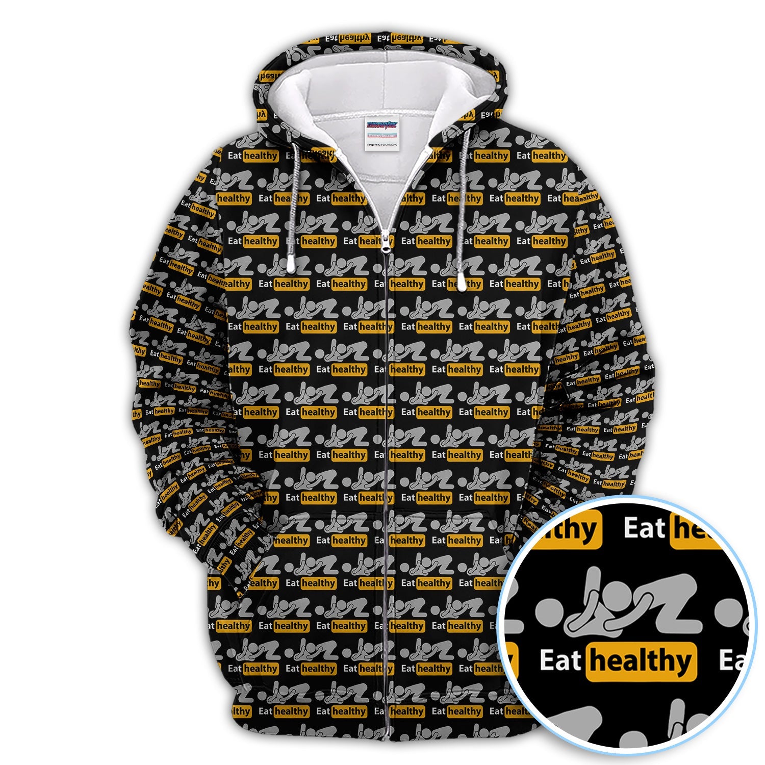 Eat Healthy Pattern Golf Polos, Crazy Modern Lifestyle Golf Shirt For Men, Golf Gift For Golfer