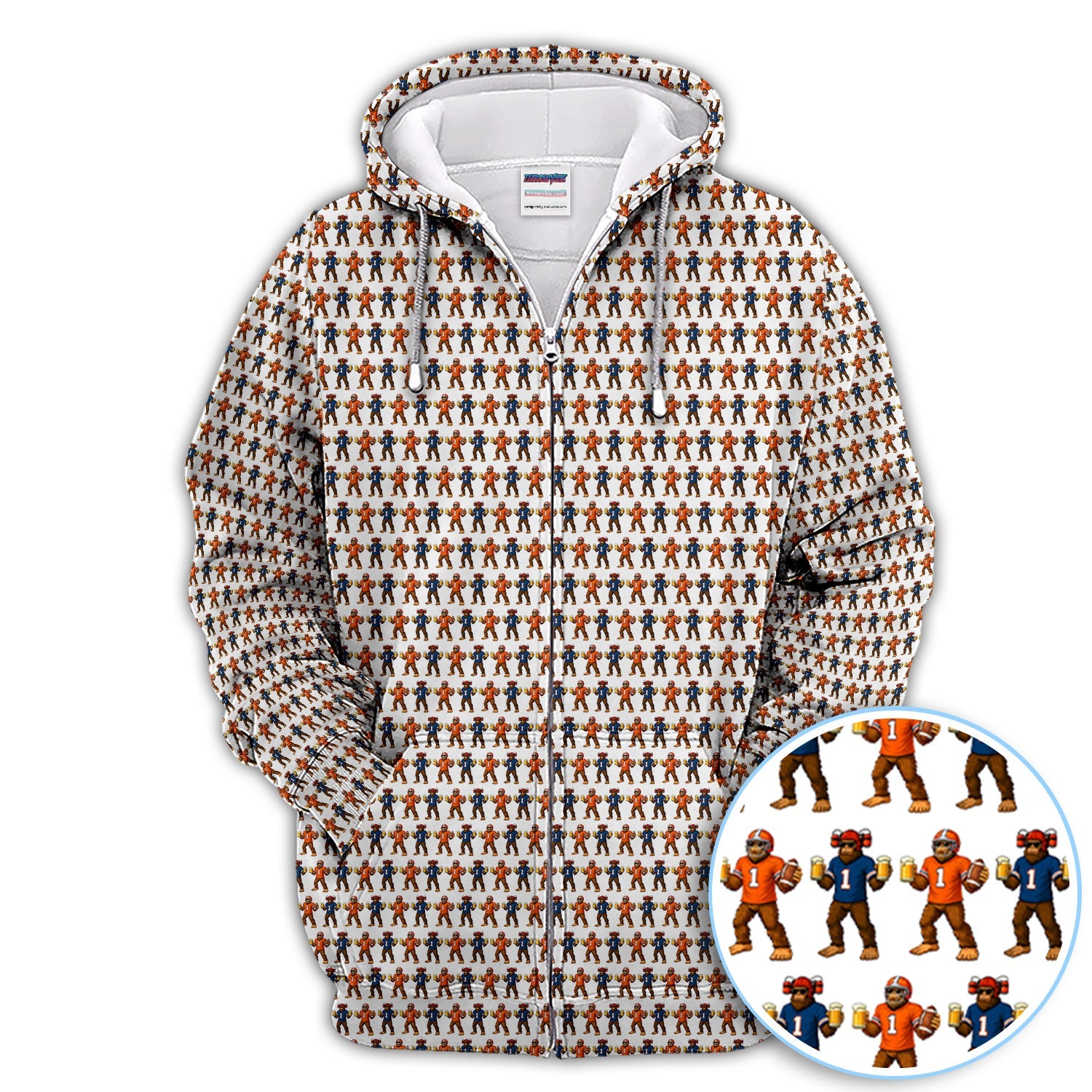 Bigfoot And Beer Pattern Golf Shirt, Sasquatch Golf Polos For Golfer, Golf Gift For Men