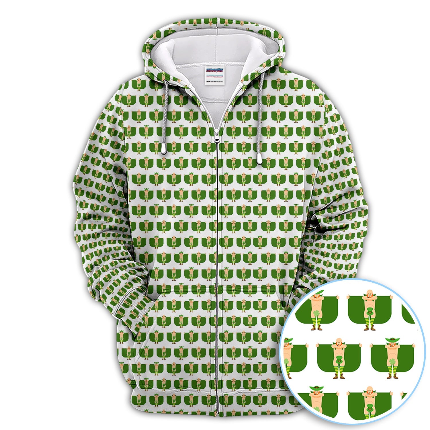 St. Patrick’s Day Leprechaun Pattern Golf Polos, Irish Golf Shirt For Men, Crazy Golf Gift For Golfer