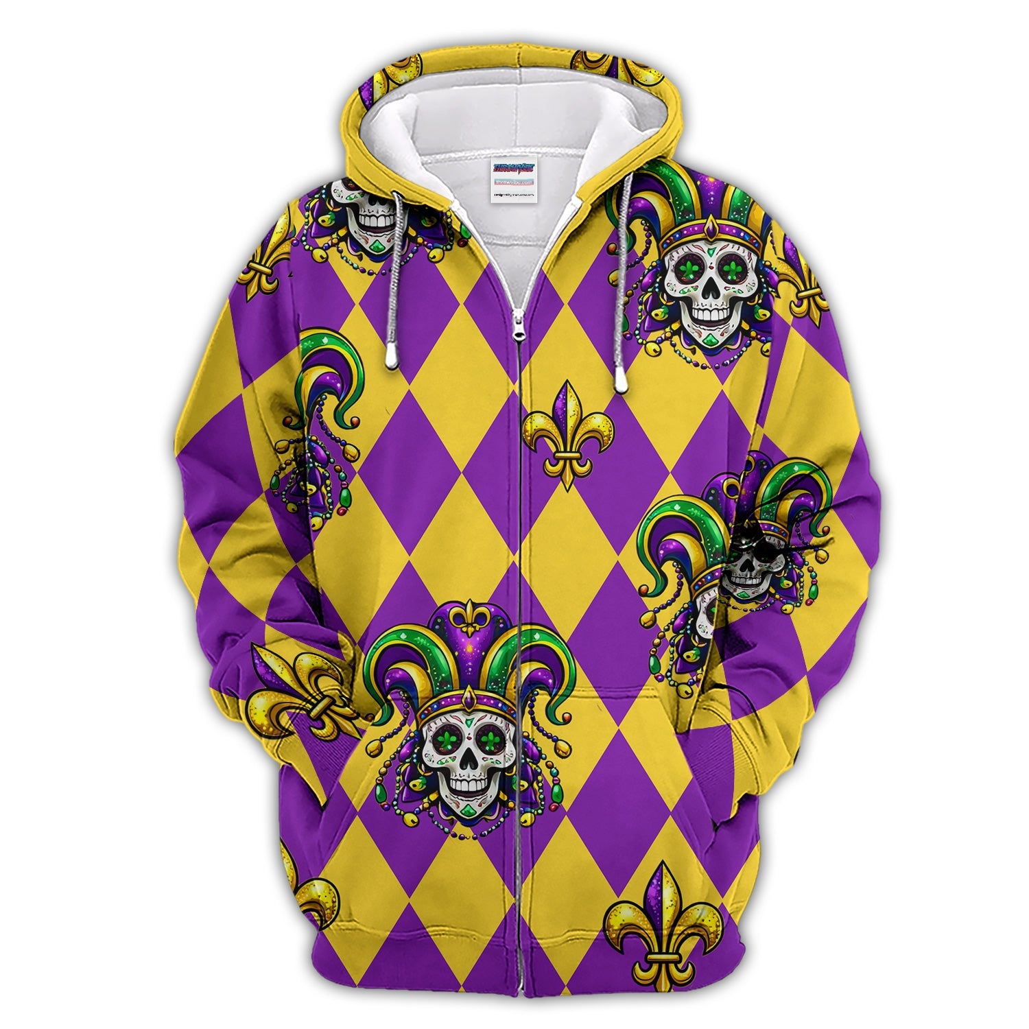 Mardi Gras Carnival Mask Skull Pattern Golf Shirt, Holiday Golf Polos For Men, Golf Gift For Golfer