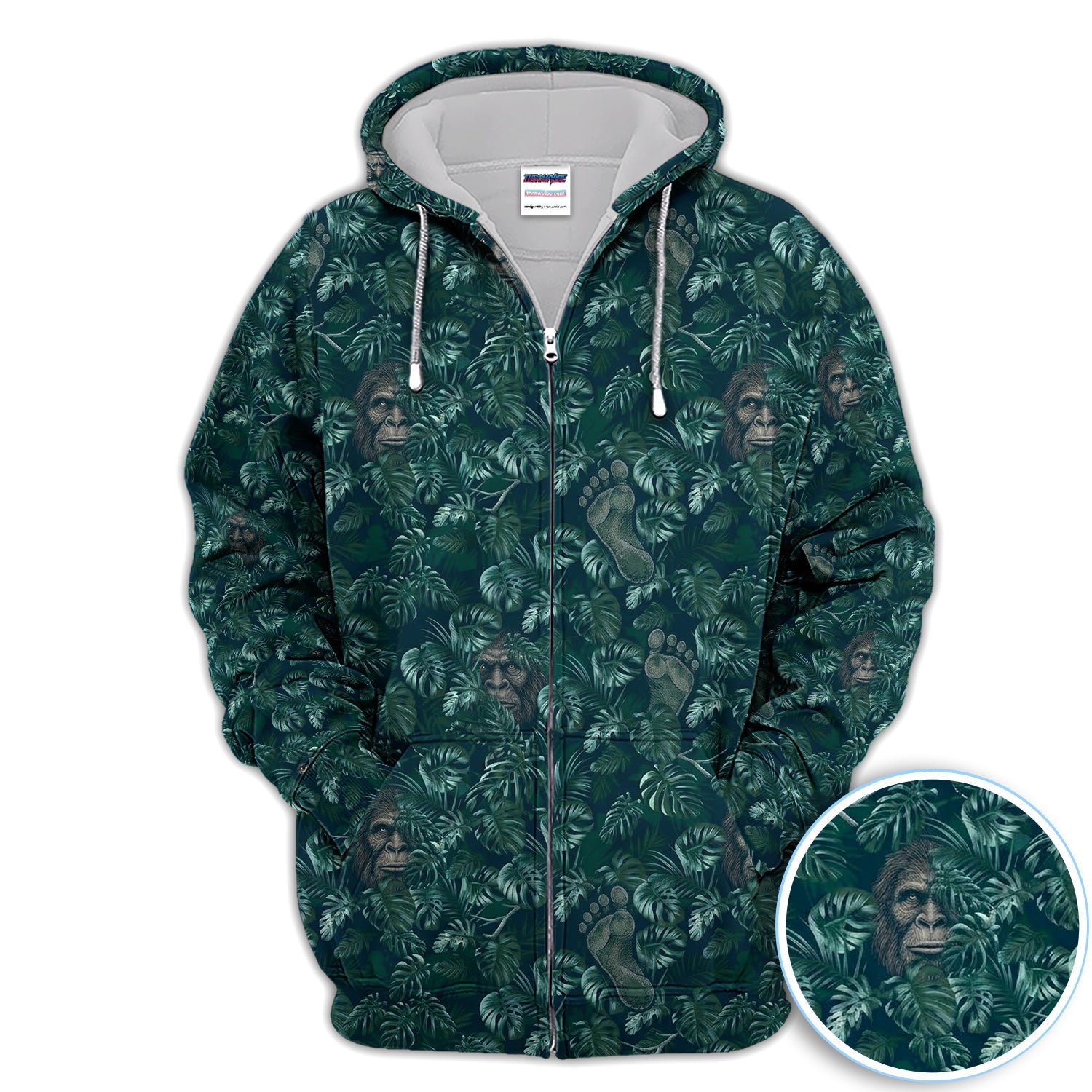 Funny Hidden Gorilla Jungle Golf Pattern Shirt, Bigfoot Footprint Golf Shirt For Men, Golfer Gift