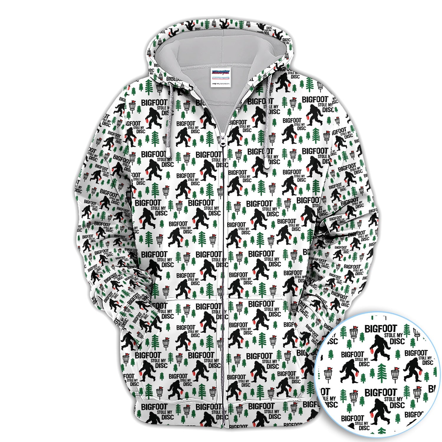 Funny Disc Golf Polo Shirt, Bigfoot Sasquatch Disc Golfer Gift Shirt for Men