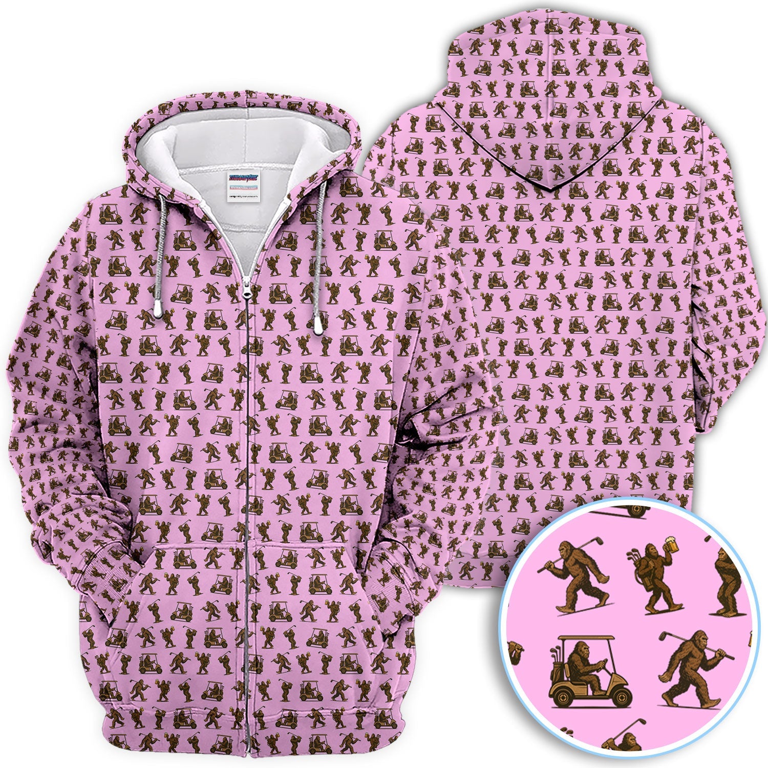 Funny Golf Pattern Shirt, Bigfoot Golf Shirt For Men, Crazy Golf Gift For Golfer