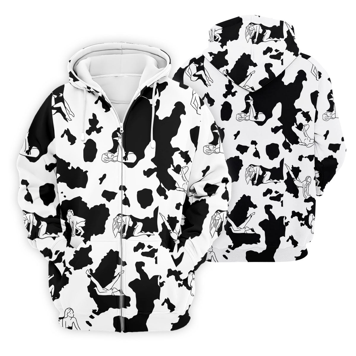 Cow Print Golf Shirt, Adult Humor Hidden Pin Up Pattern, Golf Shirt For Men