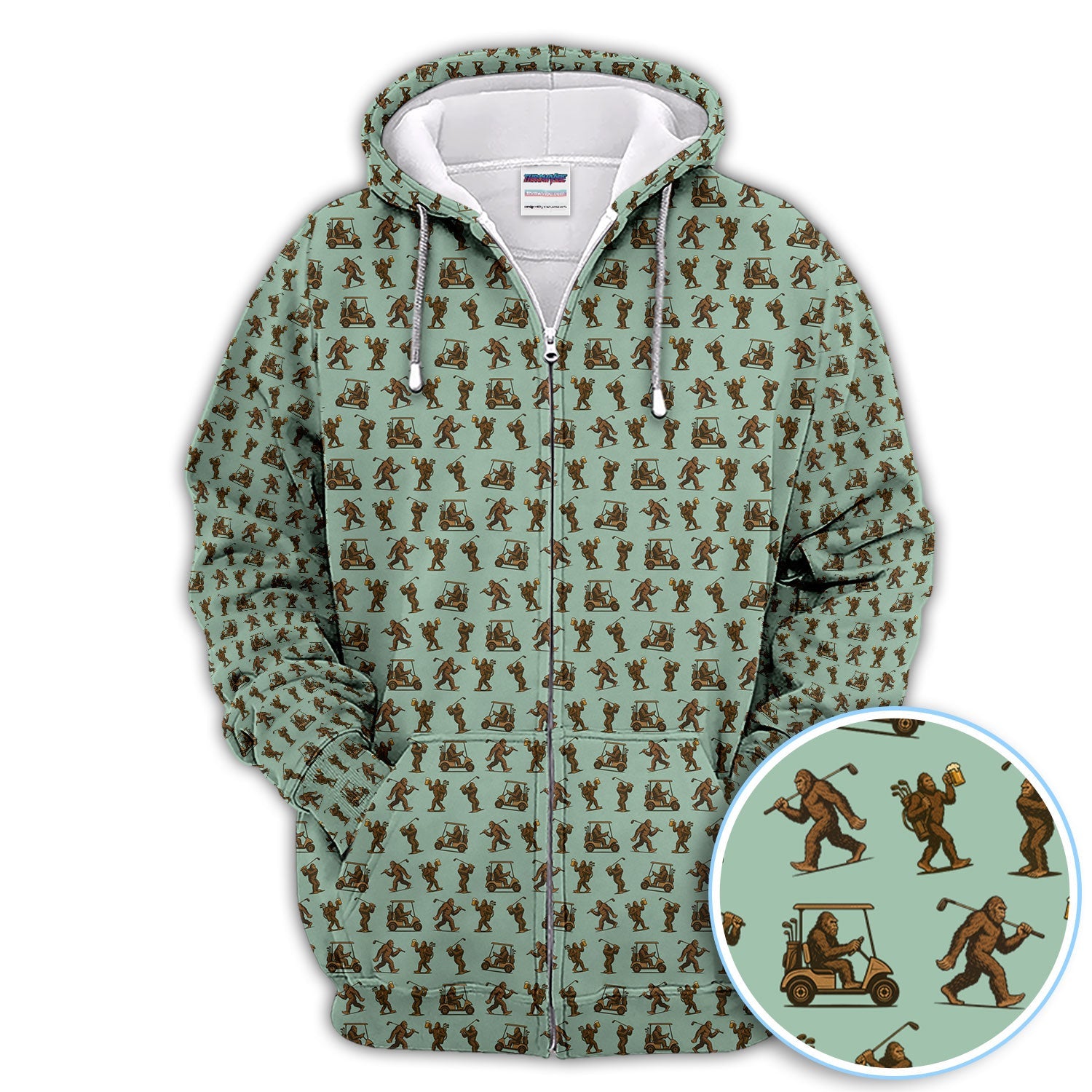 Crazy Golf Pattern Shirt, Bigfoot Golf Shirt For Men, Golf Gift For Golfer