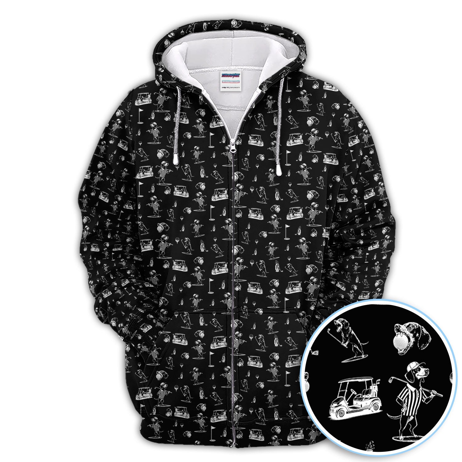 Dachshund Pattern Golf Shirt, Crazy Wiener Dog Golf Polos, Golf Gift For Dogs Lover