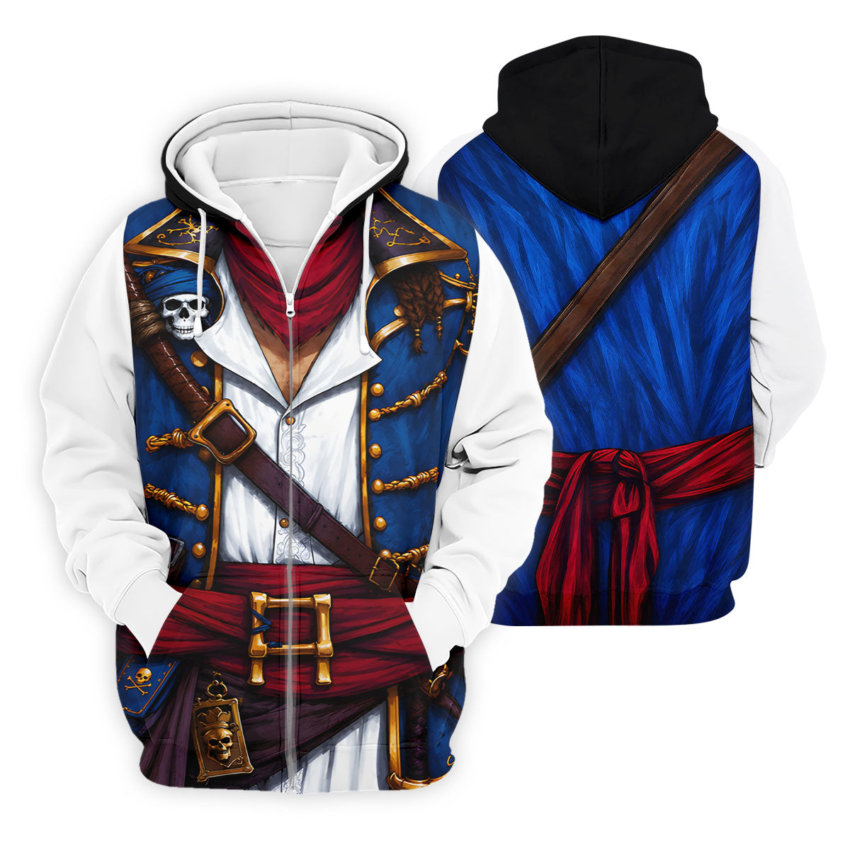 Caribbean Pirate Golf Shirt, Classic Buccaneer Captain Uniform, Golf Shirt For Men