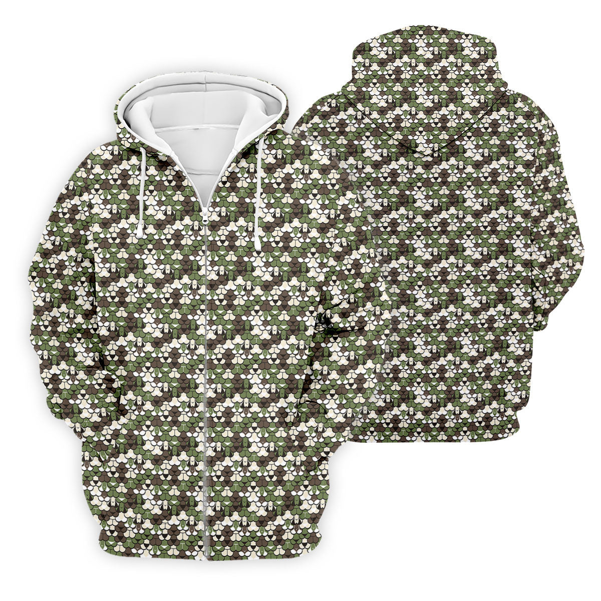 Adult Humor Mermaid Scale Golf Shirt, Woodland Scale Pattern Polo, Polo Shirts For Men