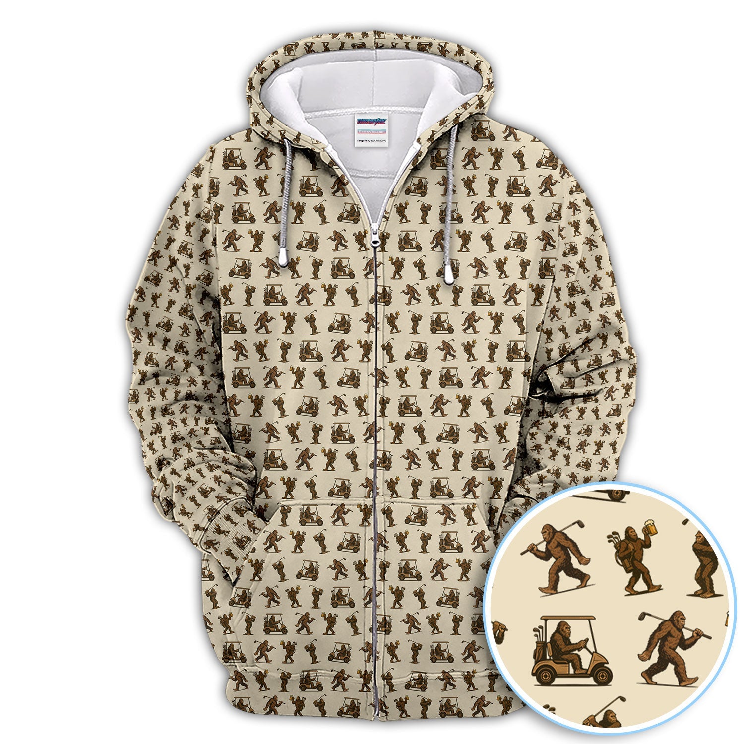 Crazy Golf Pattern Shirt, Bigfoot Golf Shirt For Men, Golf Gift For Golfer